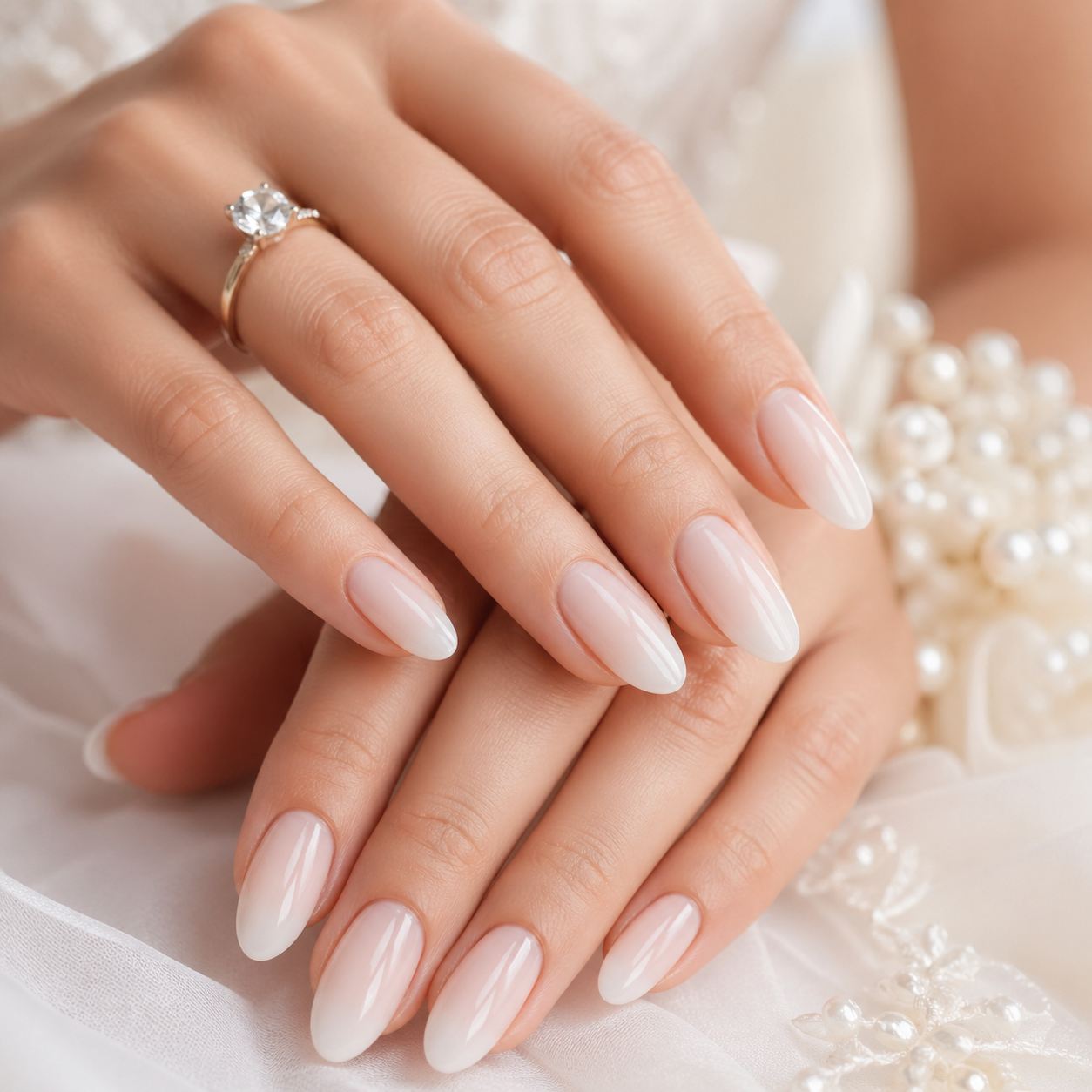 Unghii pentru mireasă - model unghii GlowByAna Botoșani