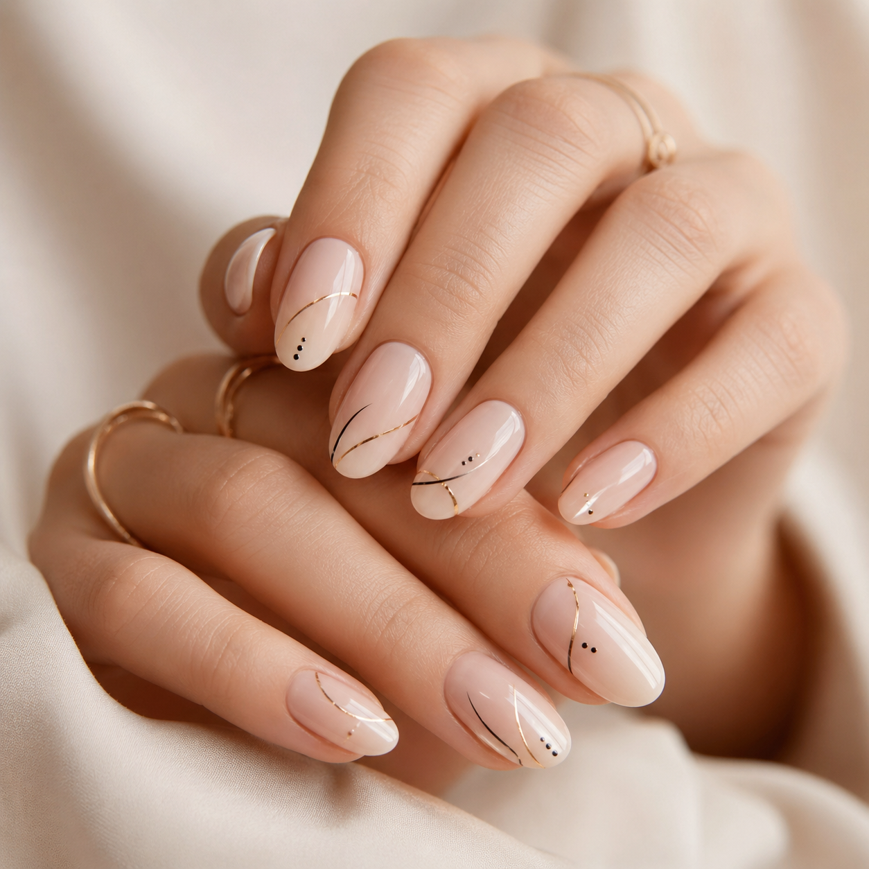 Nail art minimalist - model unghii GlowByAna Botoșani
